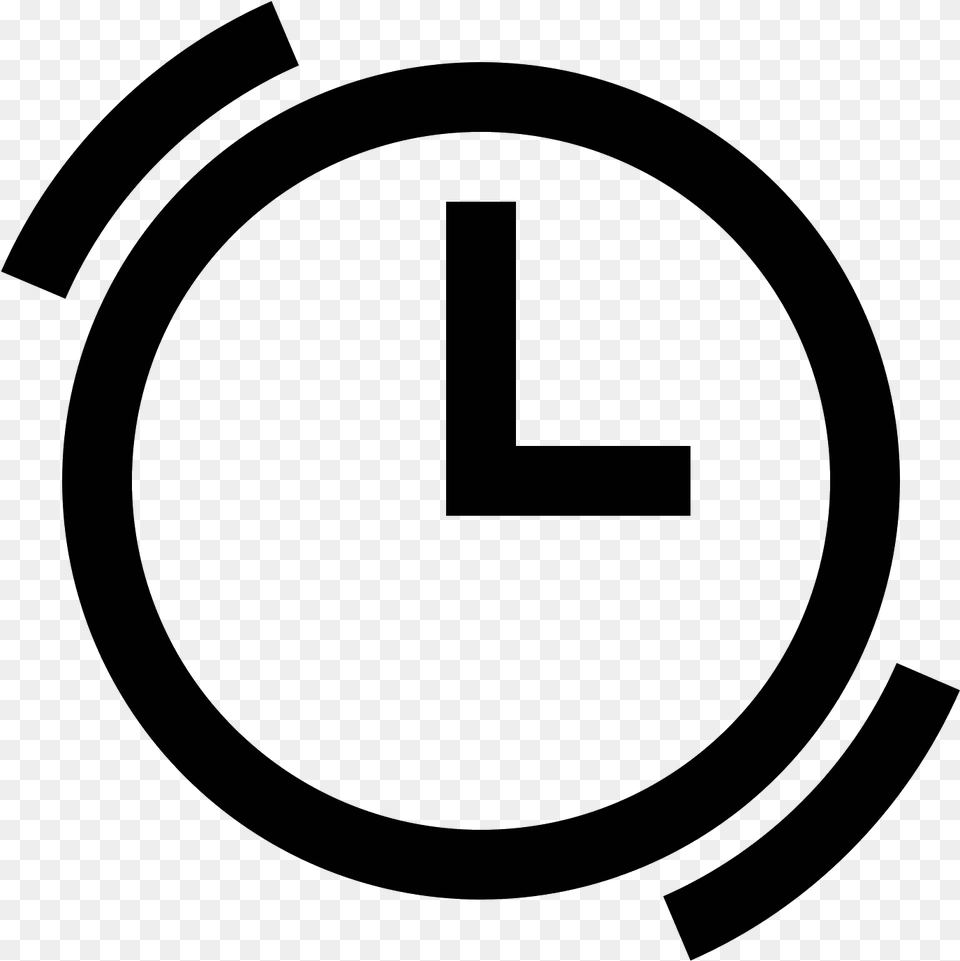 There Is A Circle And Inside The Circle There Are Two Windows 10 Clock Icon, Gray Png