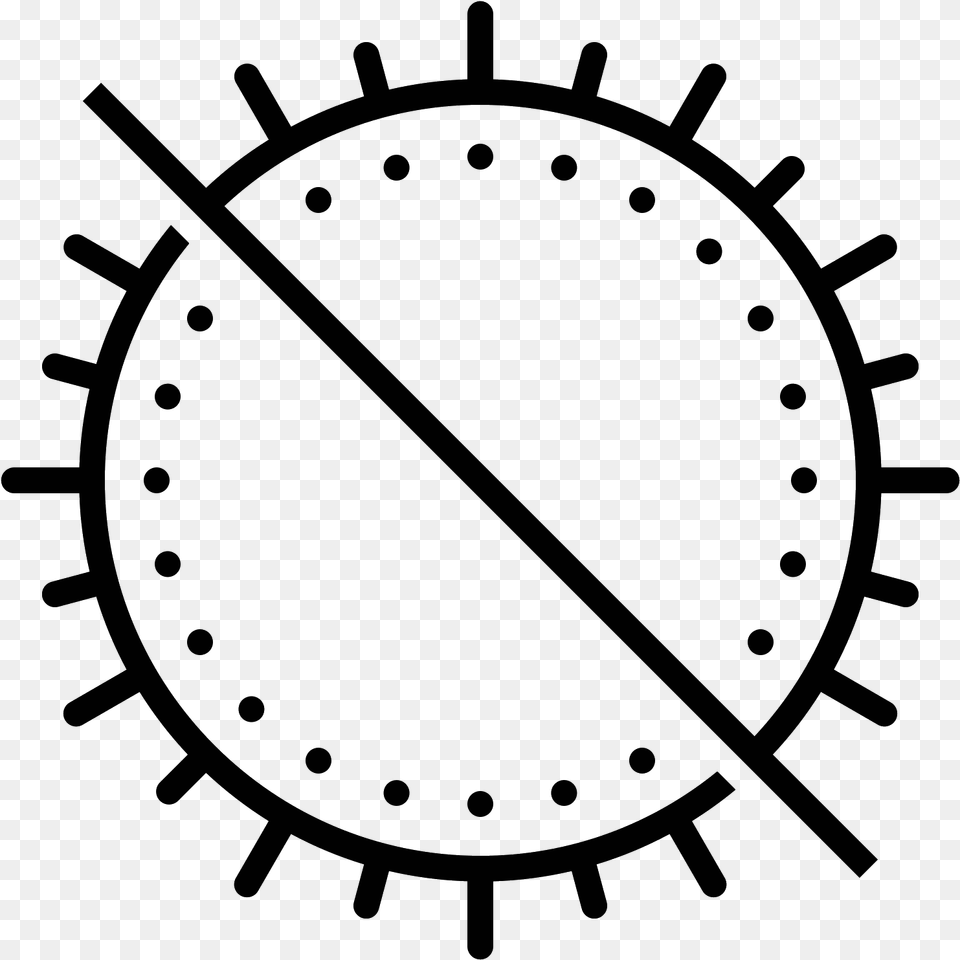 There Is A Circle With Ten Small Lines Radiating From Phytoplankton Clipart Black And White, Gray Free Png