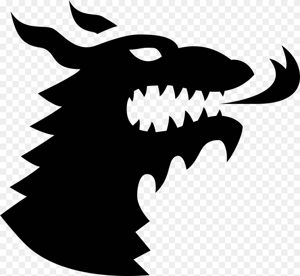 There Is A Head Of A Dragon Spitting Fire And Facing Rhythm Heaven Megamix Ninja Bodyguard, Gray Free Transparent Png