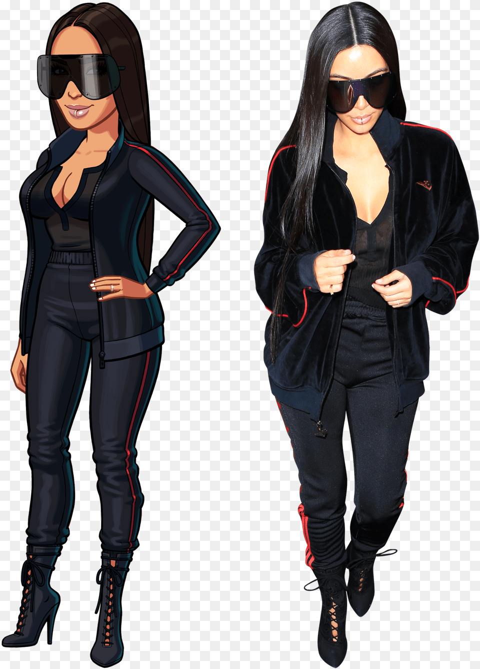 There Is A New Look In Kim Kardashian Kim Kardashian Hollywood Woman, Sleeve, Person, Pants Free Transparent Png