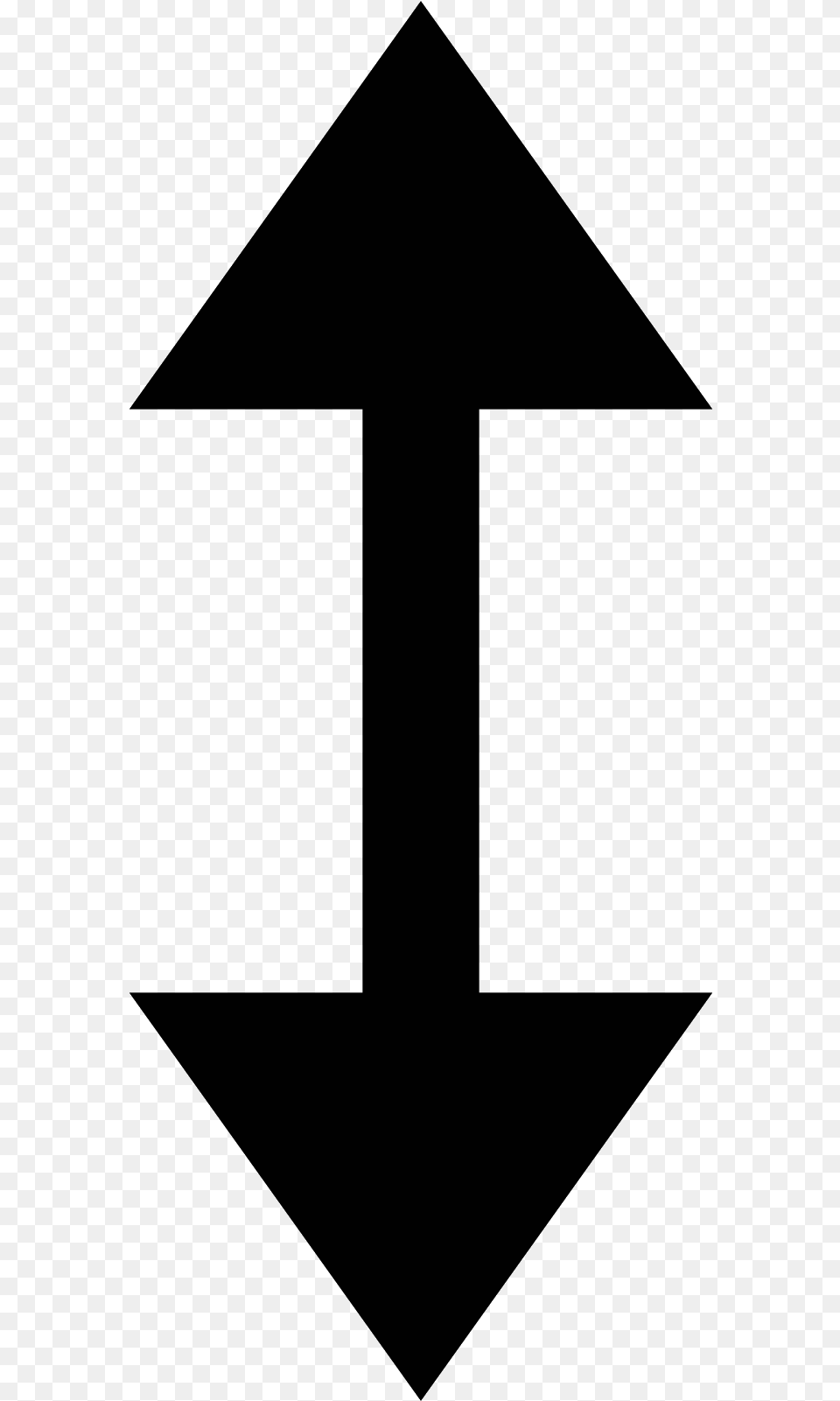 There Is A Single Vertical Arrow That Has Two Arrow Vertical Arrow, Gray Free Transparent Png