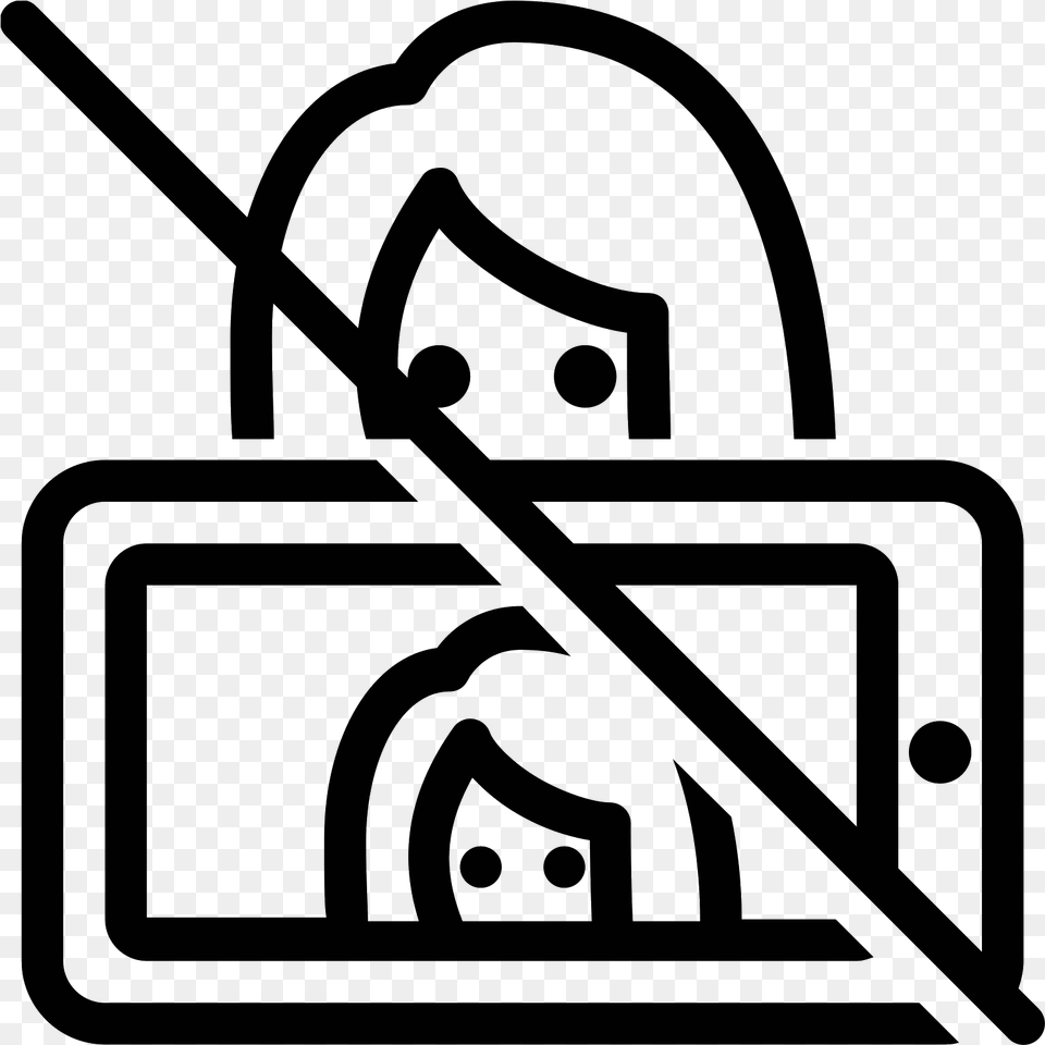 There Is A Woman Drawn With A Camera Phone Blocking Icon, Gray Free Transparent Png