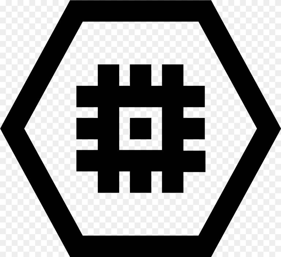 There Is An Outline Of A Hexagon Emblem, Gray Png Image