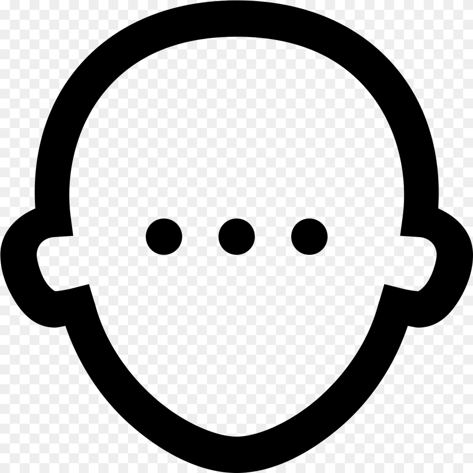 There Is An Outline Shaped Like A Face, Gray Free Transparent Png
