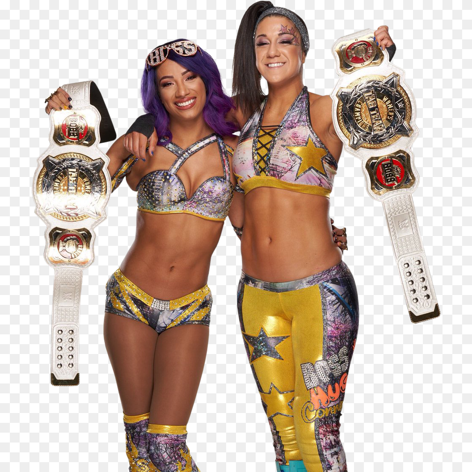 There Is Another Womenquots Match At Wrestlemania Bayley And Sasha Banks New, Person, Costume, Clothing, Adult Free Png