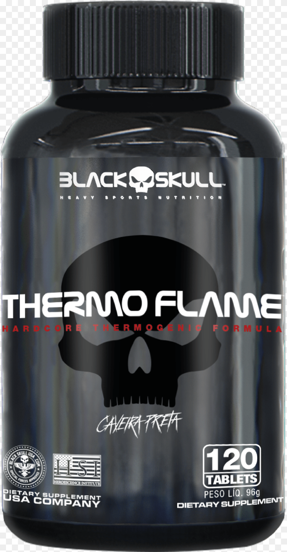 Thermo Flame 60 Black Skull, Bottle, Cosmetics, Perfume, Ink Bottle Free Transparent Png