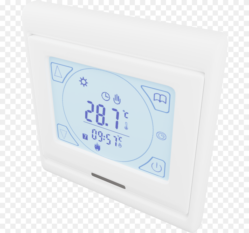 Thermostat With Touchscreen And Weekly Programmer Ad77 Digital Clock, Computer Hardware, Electronics, Hardware, Monitor Png Image