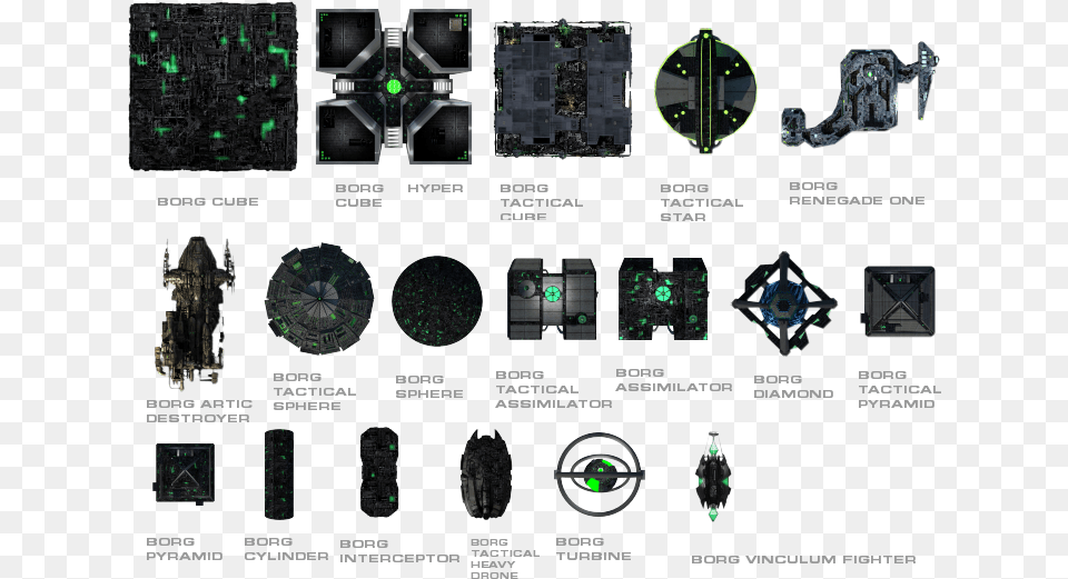 These Are Most Of The Borg Ships From Star Trek, Ct Scan, Accessories, Gemstone, Jewelry Png Image