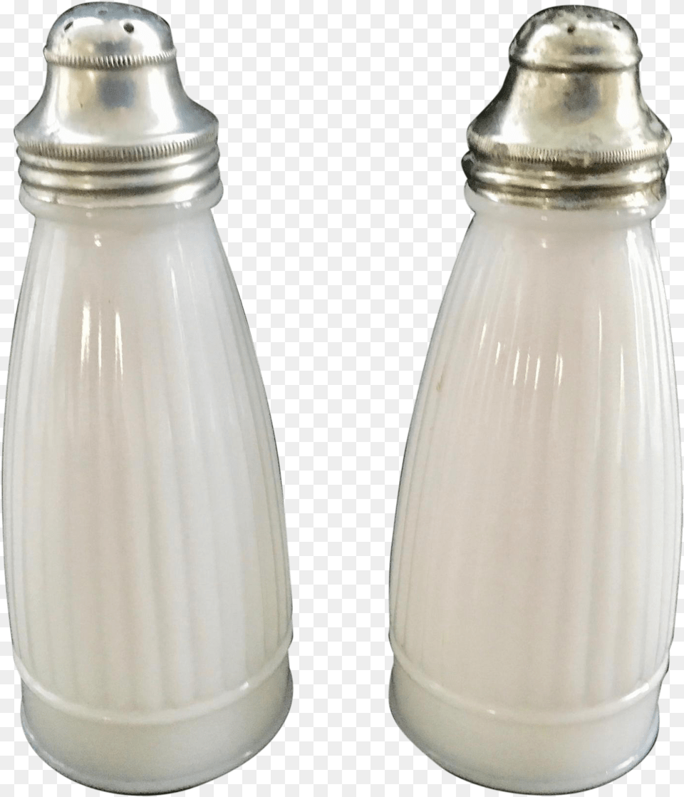These Beautifully Translucent Vintage White Milk Glass Milk Glass Large Salt And Pepper Shakers, Bottle, Shaker, Beverage, Art Png Image