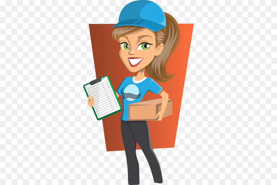 These Cool Business People Images Are From The Delivery Girl, Box, Person, Cardboard, Carton Free Transparent Png