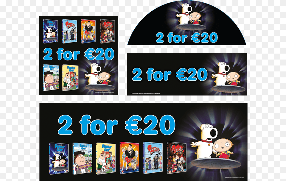 These Designs Promoted A 2 For 20 Offer On Family Cartoon, Book, Comics, Publication, Person Free Transparent Png