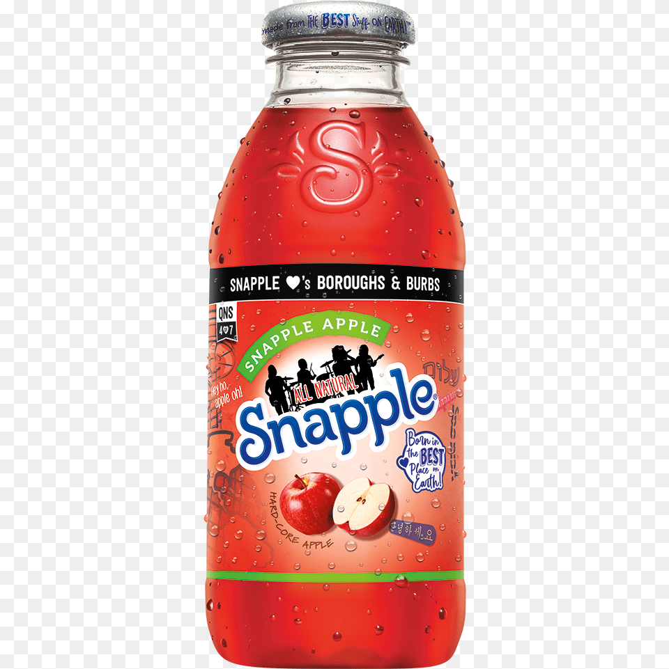 These Limited Edition Snapple Bottles Feature Queens Harrison Cider Apple, Produce, Plant, Juice, Fruit Free Png