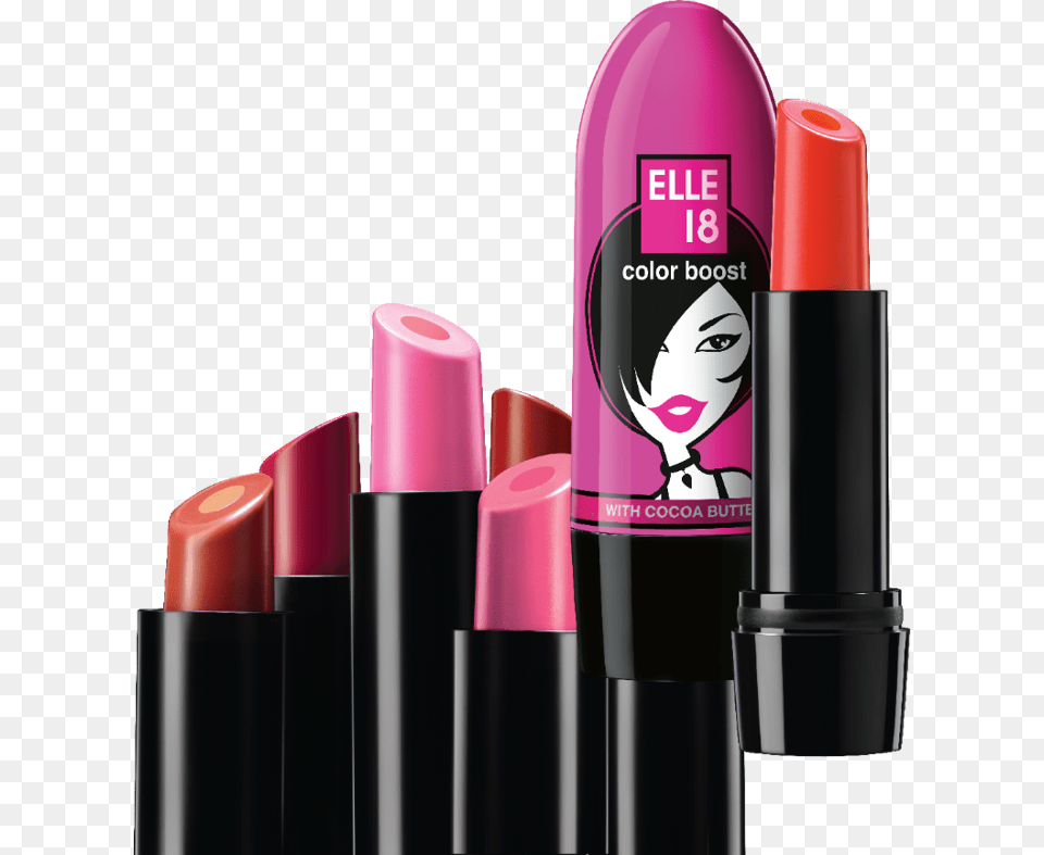 These Lipsticks Are Enriched With A Special Cocoa Butter Elle 18 Color Boost, Cosmetics, Lipstick, Adult, Female Free Png