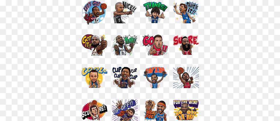 These Stickers Include Basketball Favorites Like Lebron Nba, Art, Collage, Person, Boy Free Transparent Png