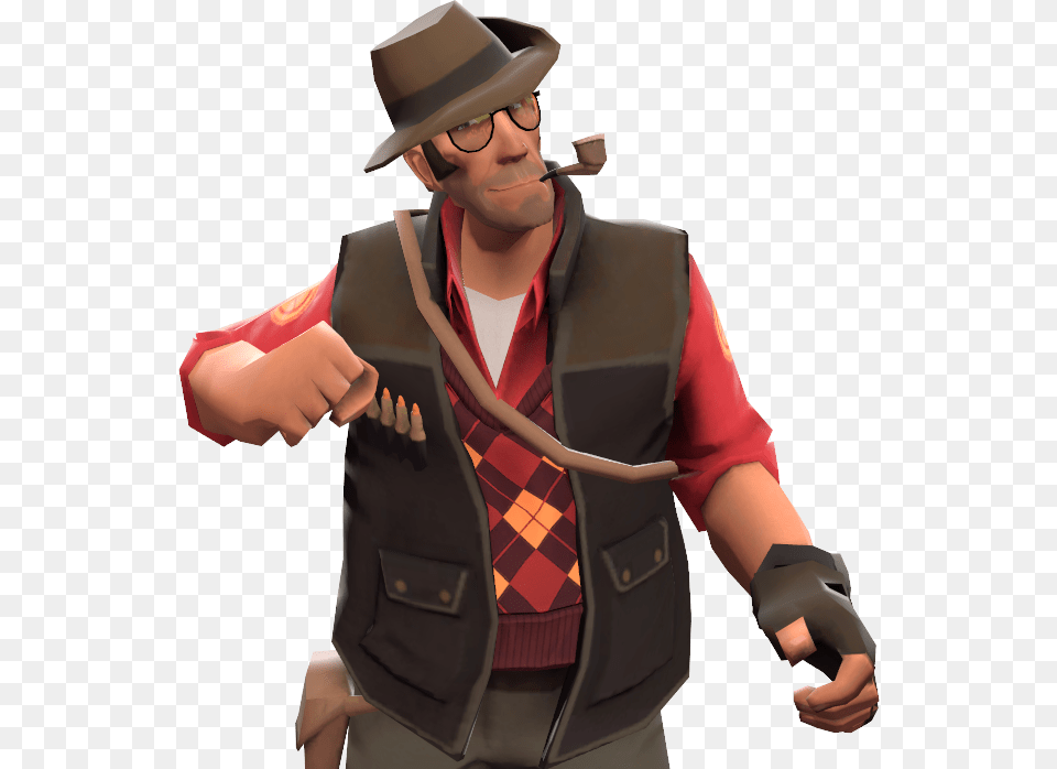 These Tf2 Sniper Pipe, Clothing, Hat, Vest, Lifejacket Free Png Download