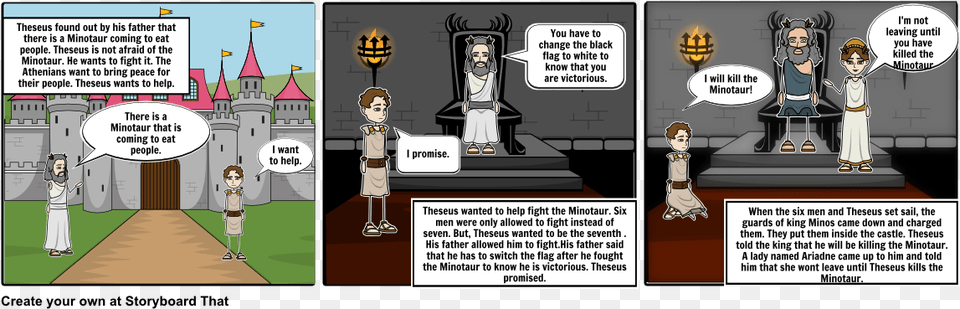 Theseus And The Minotaur Cartoon, Book, Comics, Publication, Person Free Png Download