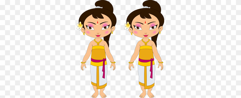 They Are Twin Balinese Village Girls Whom Bheem Arjun Chota Bheem Girl, Book, Comics, Publication, Baby Free Png Download