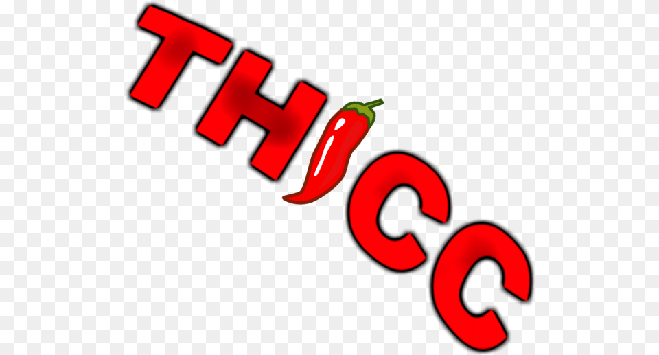 Thicc Emote Thicc Transparent Text, Food, Pepper, Plant, Produce Png Image