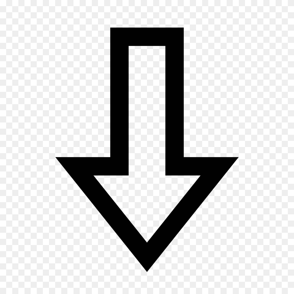 Thick Arrow Pointing Down Icon, Gray Free Png