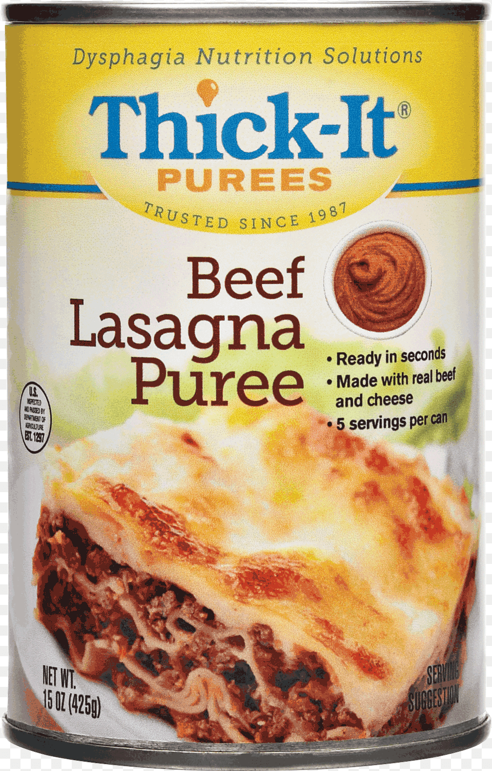 Thick It Beef Lasagna Puree 15 Oz Can A La, Food, Pasta, Pizza Png Image