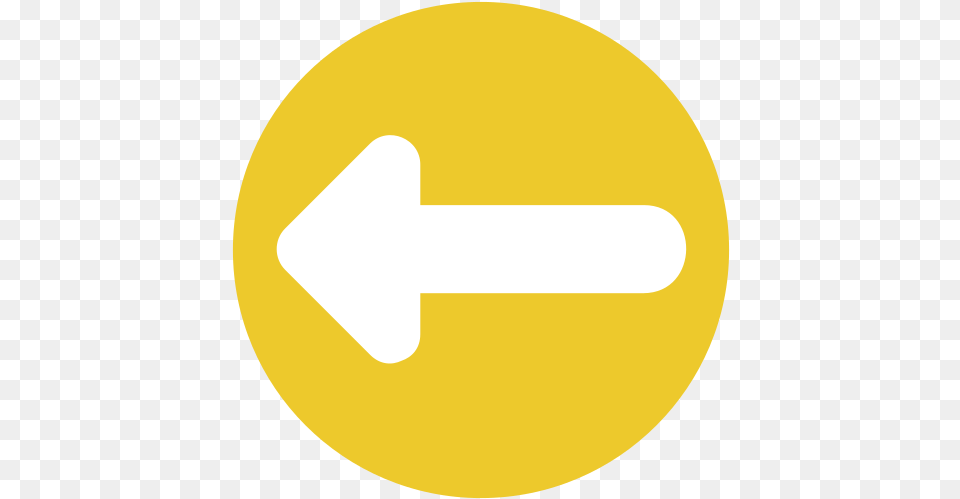Thick Long Left Arrow Icon Sign, Symbol, Road Sign, Disk Free Transparent Png