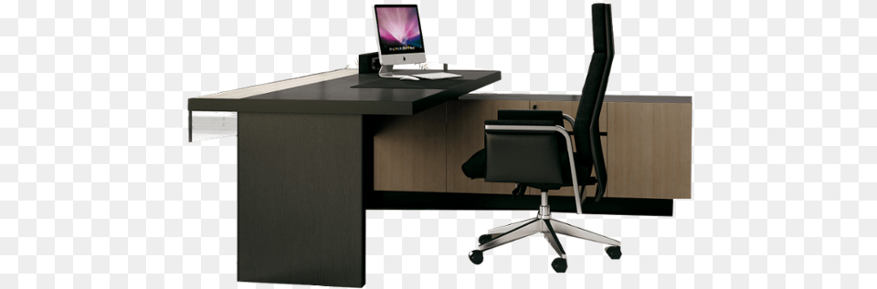 Thickness Wooden Executive Desk Ceobossmanager Computer Desk, Table, Furniture, Electronics, Chair Png Image