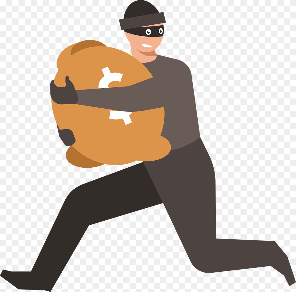 Thief On The Run Clipart, Person, Face, Head, People Free Png