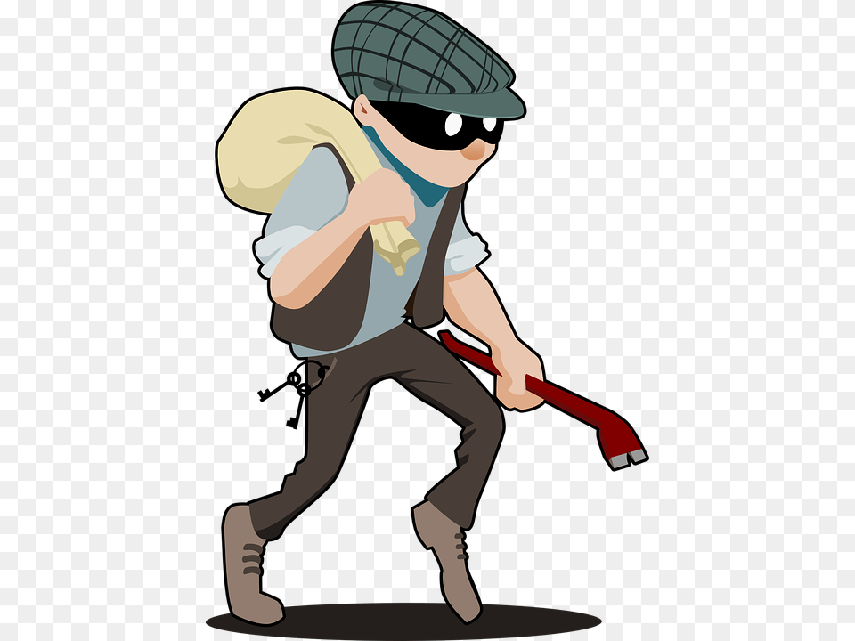 Thief Robber Criminal Clipart, Person, Cleaning, Face, Head Free Transparent Png