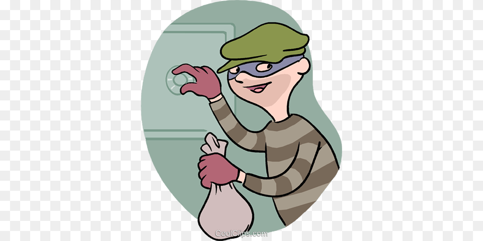 Thief Robbing A Safe Royalty Vector Clip Art Illustration Bowlby39s 44 Thieves Study, Baby, Person, Cleaning, Face Free Png Download