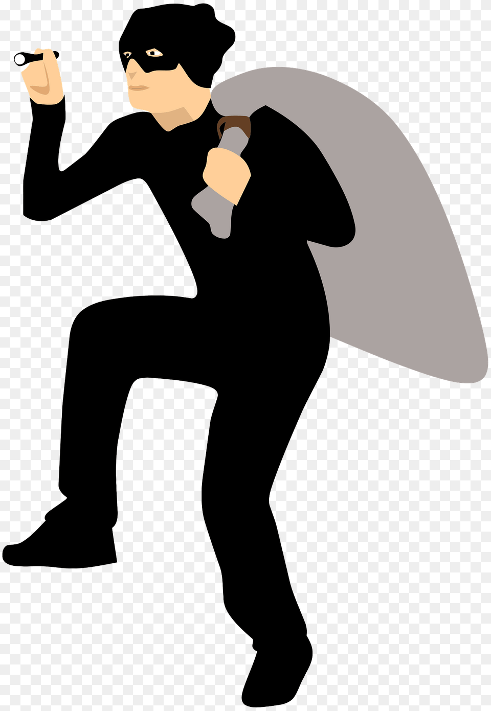 Thief Sneaking Away With Bag Clipart, Person, Face, Head, Clothing Free Png