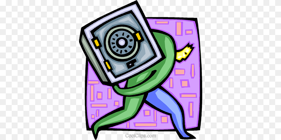 Thief Stealing A Vault Royalty Vector Clip Art Illustration, Graphics, Painting Png Image