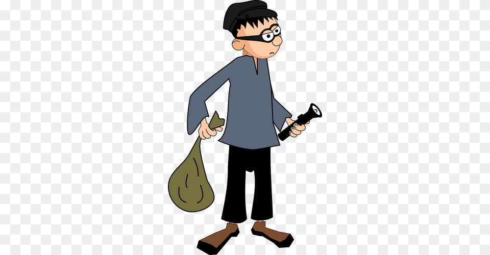 Thief With Bag And Flashlight, Sleeve, Long Sleeve, Clothing, Person Png