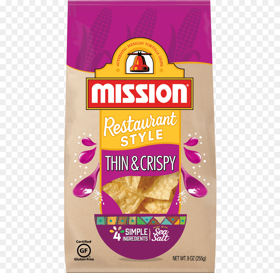 Thin Amp Crispy Tortilla Chips Mission Tortilla Chips, Food, Snack, Advertisement, Poster Free Png