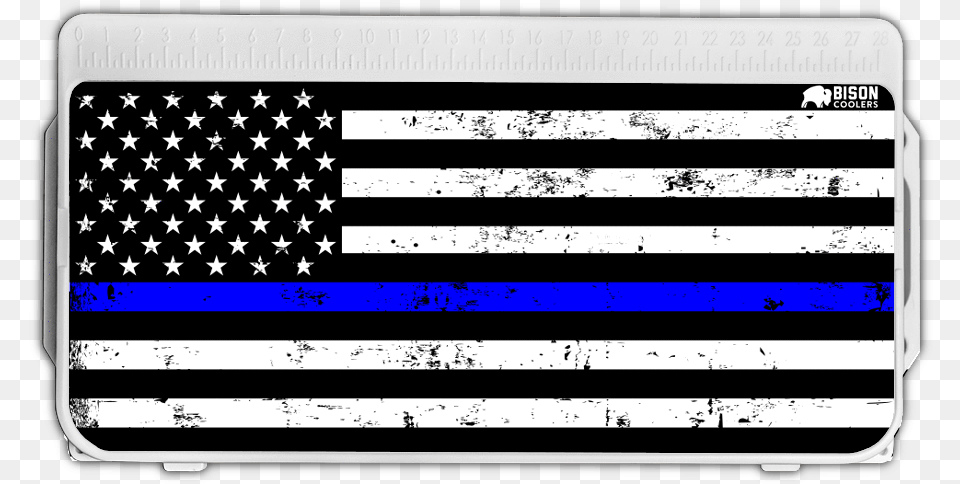 Thin Blue Line Bison Coolers Lid Graphic Don T Tread On Me Blue Line Flag, American Flag, Computer, Electronics, Laptop Free Png Download