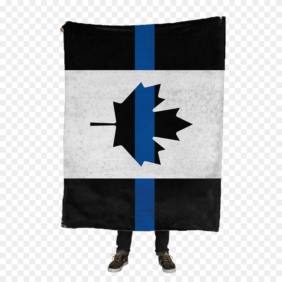 Thin Blue Line Canadian Flag Fleece Blanket Brave New Look, Clothing, Footwear, Shoe, Person Free Transparent Png