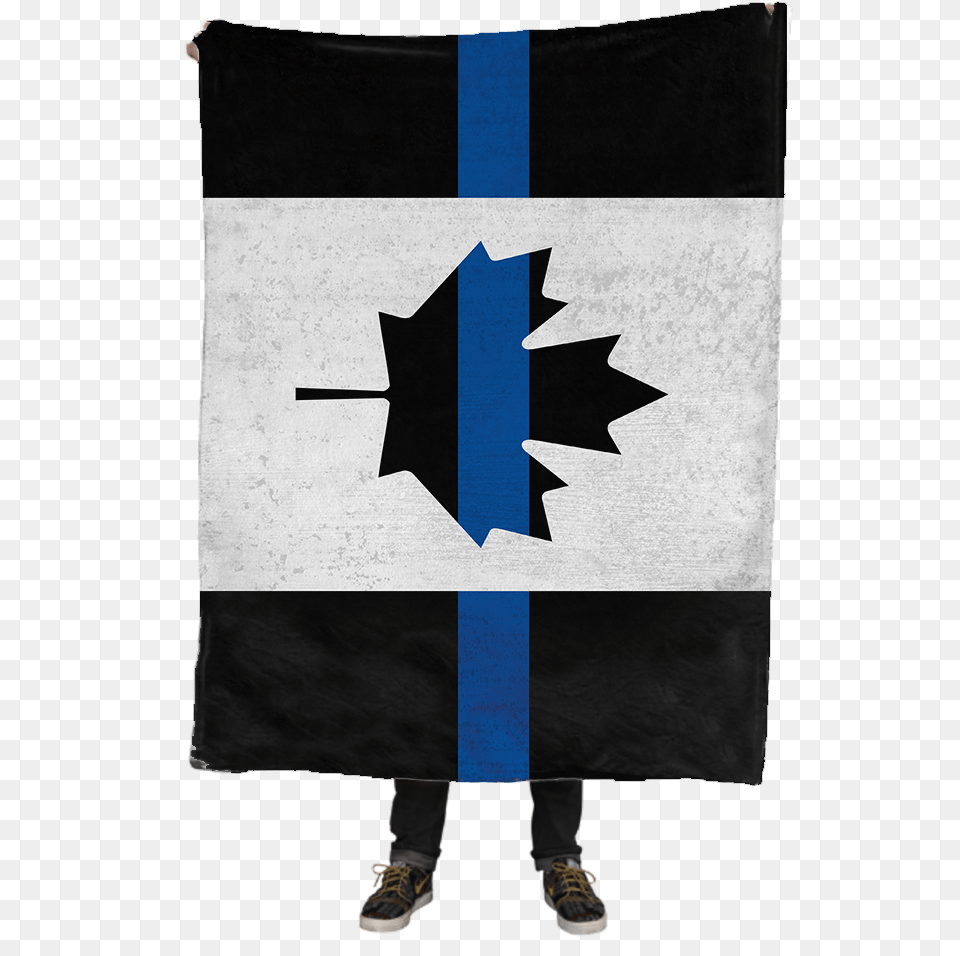 Thin Blue Line Canadian Flag Fleece Canada Flag, People, Person, Clothing, Footwear Png Image
