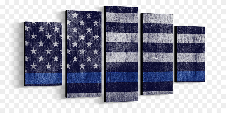Thin Blue Line Canvas Painting Transparent, American Flag, Flag Free Png