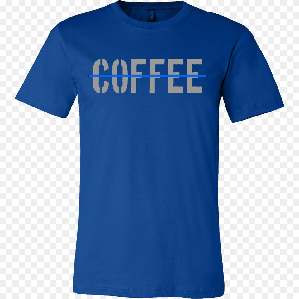 Thin Blue Line Coffee Shirt, Clothing, T-shirt Free Transparent Png