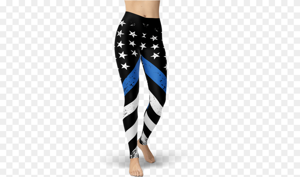 Thin Blue Line Flag Leggings Leggings, Clothing, Hosiery, Tights, Adult Png