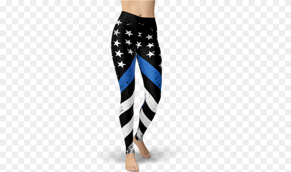 Thin Blue Line Flag Leggings Tights, Clothing, Hosiery, Adult, Female Free Png Download