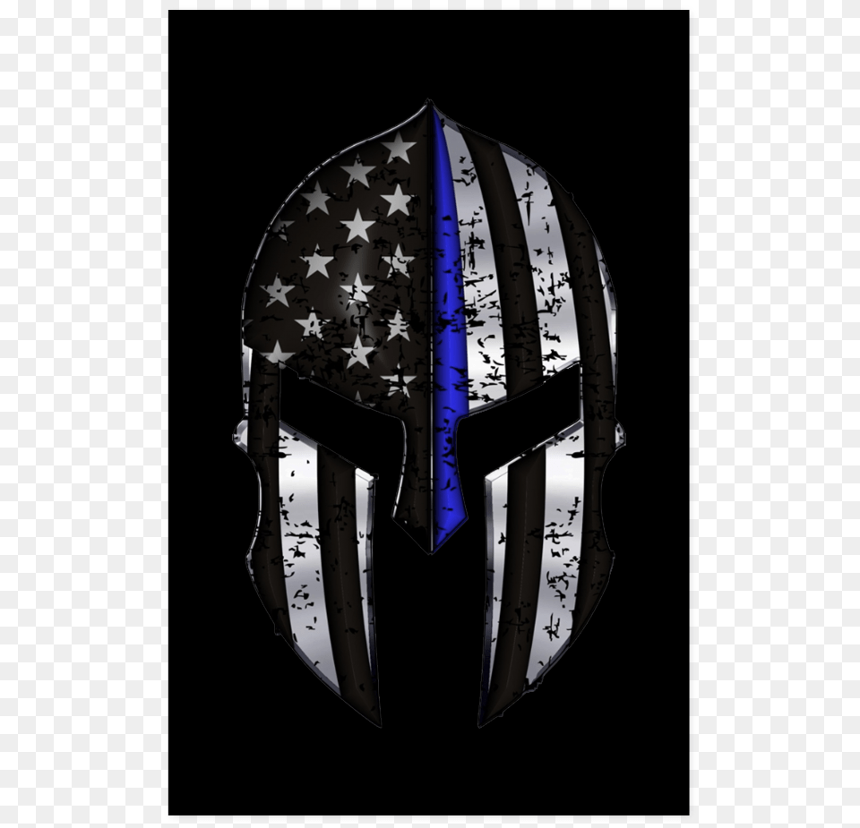 Thin Blue Line Flag Posterquotclass Thin Blue Line Spartan Mask, Armor, Shield Free Png Download