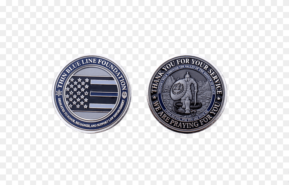 Thin Blue Line Foundation Signature Challenge Coin U2014 Icon Shado, Emblem, Symbol, Logo, Person Free Transparent Png