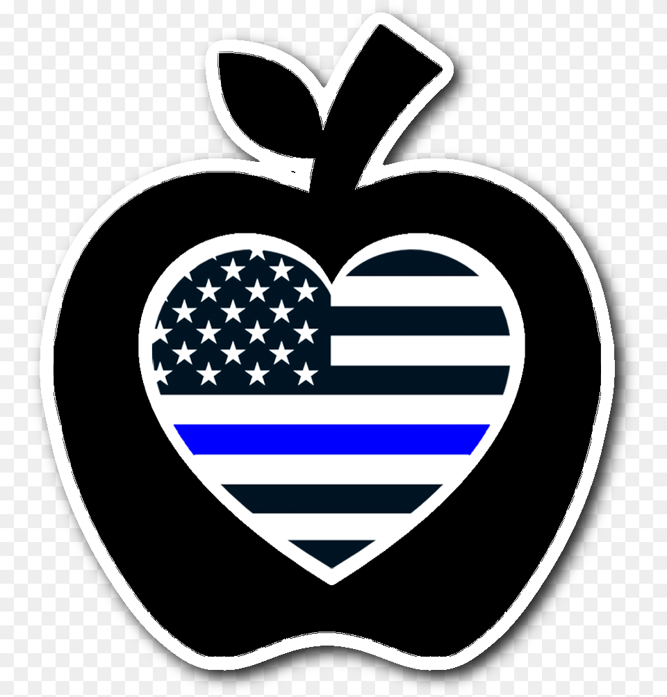 Thin Blue Line Heart Flag Apple Flag Happy 4th Of July, Logo Free Transparent Png