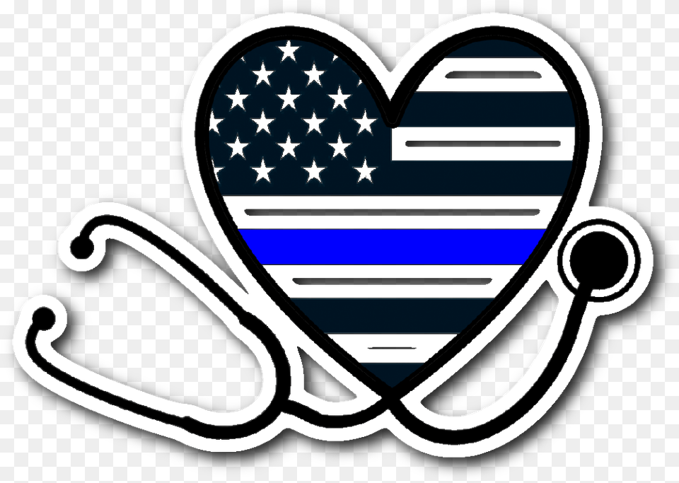 Thin Blue Line Heart Stethoscope Nurse And Police Support She Saves Lives He Protects Them, Smoke Pipe Free Png