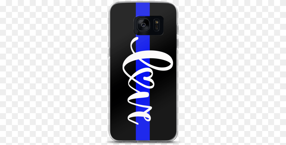 Thin Blue Line Love Script Samsung Case Thin Blue Line, Electronics, Mobile Phone, Phone, Coil Free Png Download