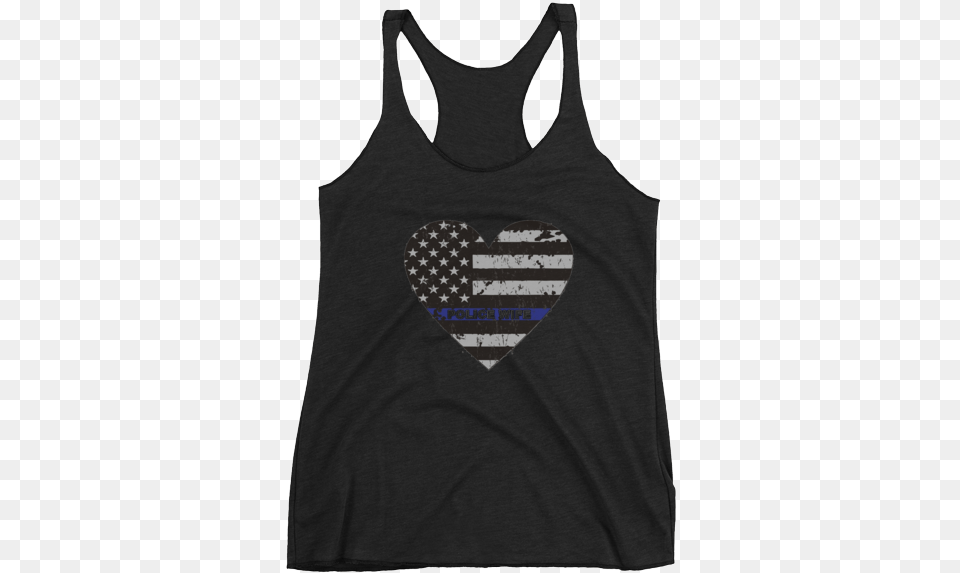 Thin Blue Line Police Wife Heart Women39s Racerback Wifey Tank Bride Tank Bachelorette Party Tank Bridesmaid, Clothing, Tank Top, Adult, Male Free Png