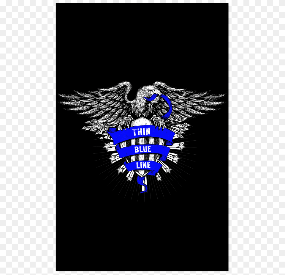 Thin Blue Line Poster Thin Blue Line Eagle, Emblem, Symbol, Logo, Animal Png