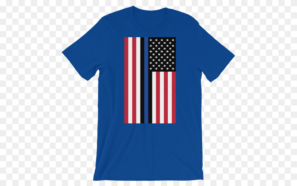 Thin Blue Line Red White Blue Flag Vertical Short Sleeve Men, Clothing, T-shirt, American Flag Free Png Download