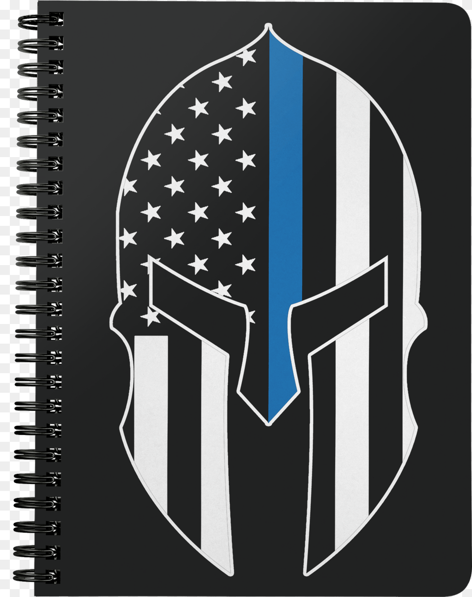 Thin Blue Line Spartan Spiralbound Notebook Journal Emblem, Armor, Shield Png