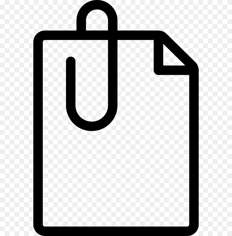 Thin Document Attachment Paperclip Icon Bag, Shopping Bag Free Png Download